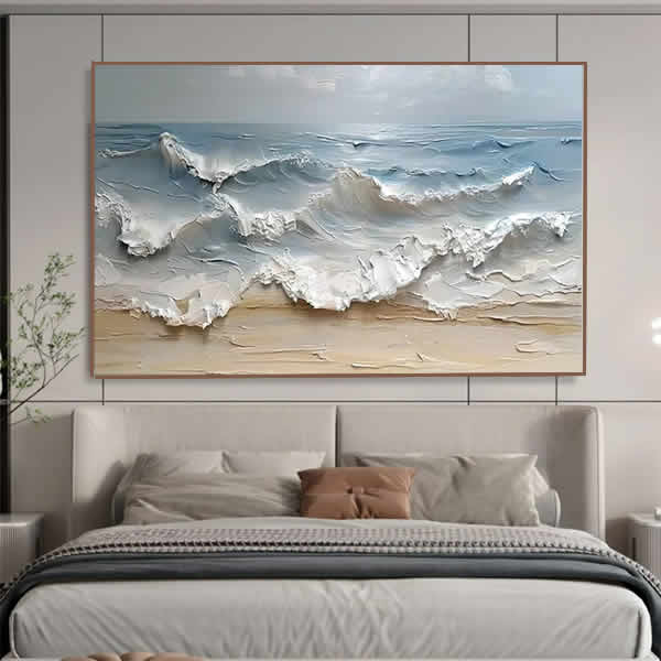 Mar Impresso Ondas com Textura Visual e Praia